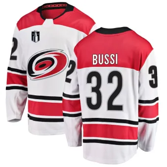 Men's Brandon Bussi Carolina Hurricanes Away 2026 Stanley Cup Final Jersey - White Breakaway