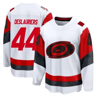 Men's Nicolas Deslauriers Carolina Hurricanes Away 2025 Jersey - White Breakaway