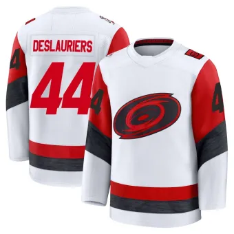 Men's Nicolas Deslauriers Carolina Hurricanes Away 2025 Jersey - White Premium