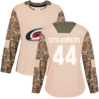 Women's Nicolas Deslauriers Carolina Hurricanes Veterans Day Practice Jersey - Camo Authentic