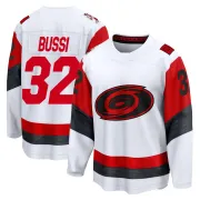 Youth Brandon Bussi Carolina Hurricanes Away 2025 Jersey - White Breakaway