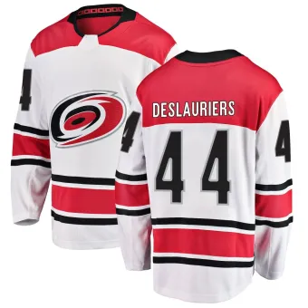 Youth Nicolas Deslauriers Carolina Hurricanes Away Jersey - White Breakaway
