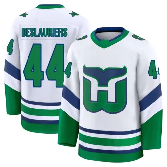 Youth Nicolas Deslauriers Carolina Hurricanes Throwback Jersey - White Premium