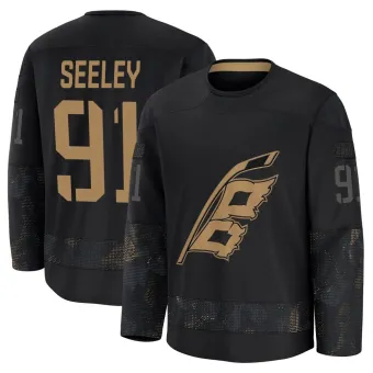 Youth Ronan Seeley Carolina Hurricanes 2024 Military Appreciation Practice Jersey - Black Premium