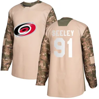 Youth Ronan Seeley Carolina Hurricanes Veterans Day Practice Jersey - Camo Authentic